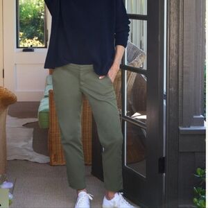 Frank & Eileen WicklowThe Italian Chino Size 0 Army Green Cotton Elastane